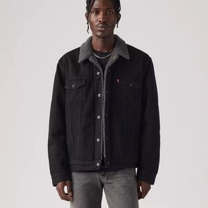 Levi's Men's Black Sherpa-Lined Jacket